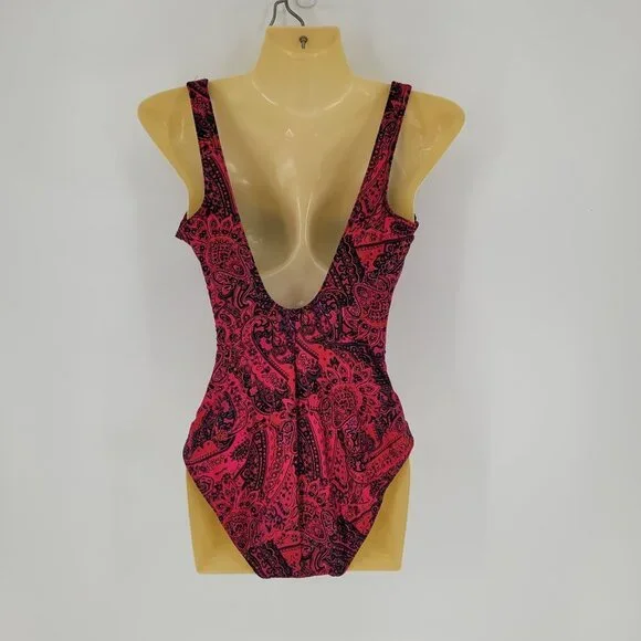 Miraclesuit US 8 paisley park red escape side shirring 1 piece swimsuit 468266 - Picture 2 of 16